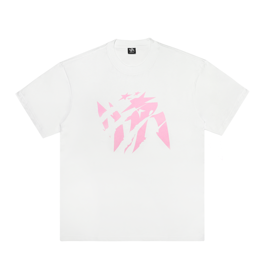 SCRATCH TEE[WHITE/PINK]